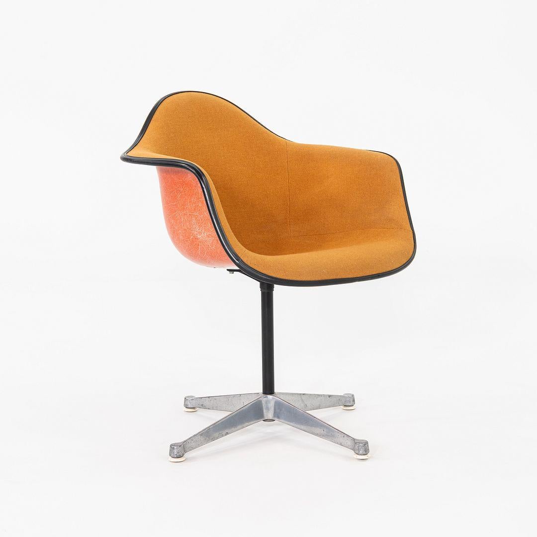 1975 Set of Three Herman Miller Eames Arm Shell Chairs PAC w/ Red/Orange Shells For Sale 2
