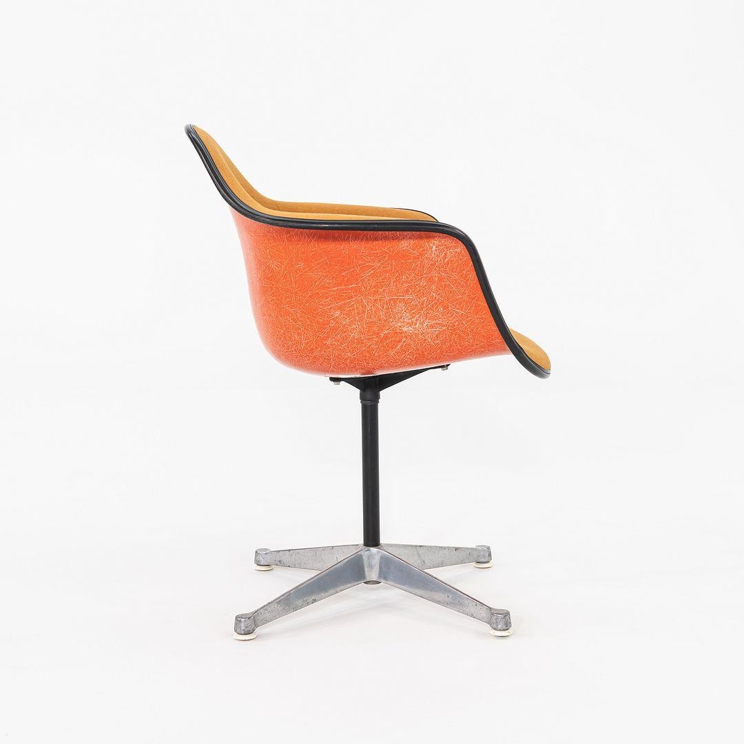 1975 Set of Three Herman Miller Eames Arm Shell Chairs PAC w/ Red/Orange Shells For Sale 3
