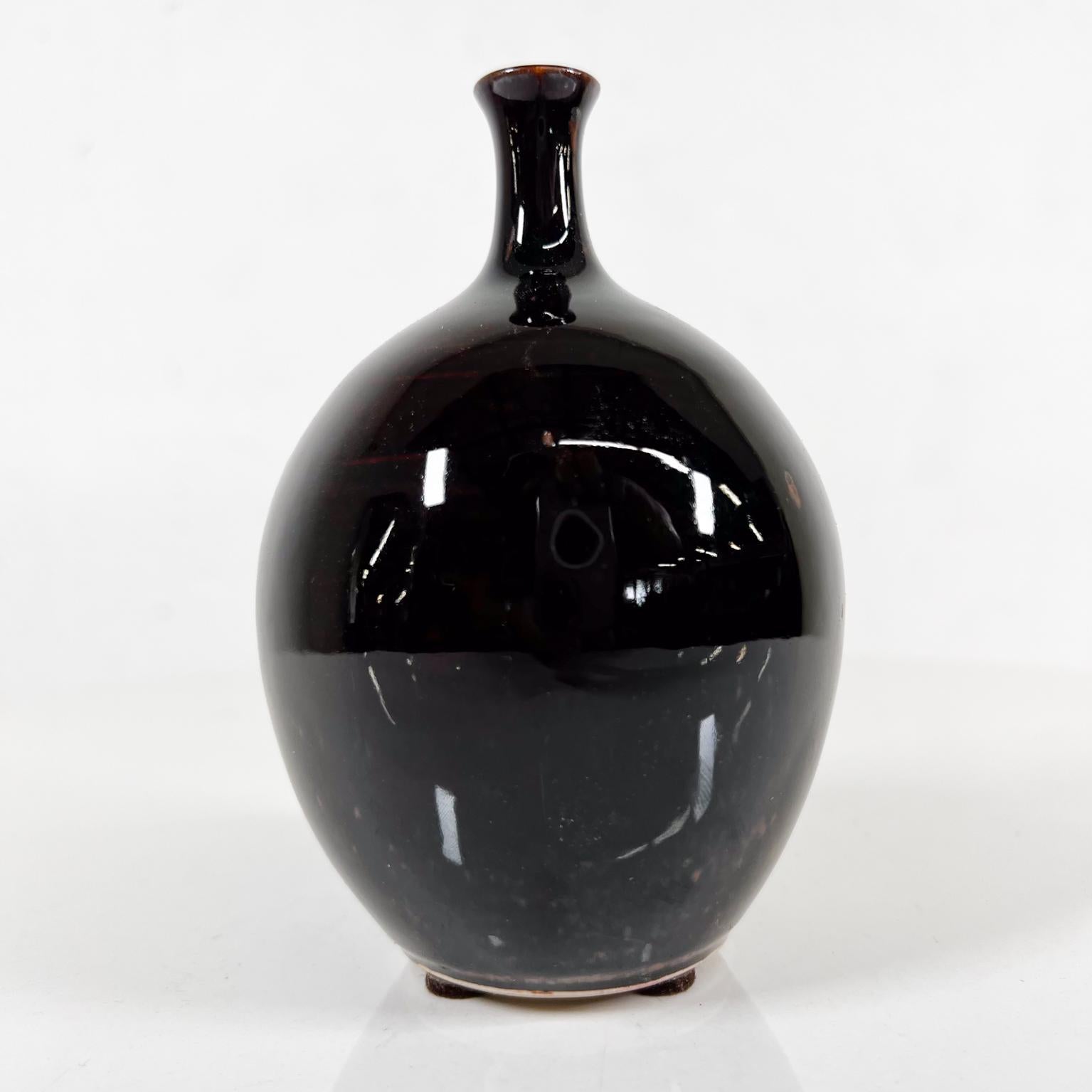  Studio Art Pottery Dark Weed Pot Vase Earle Freeman For Sale 1