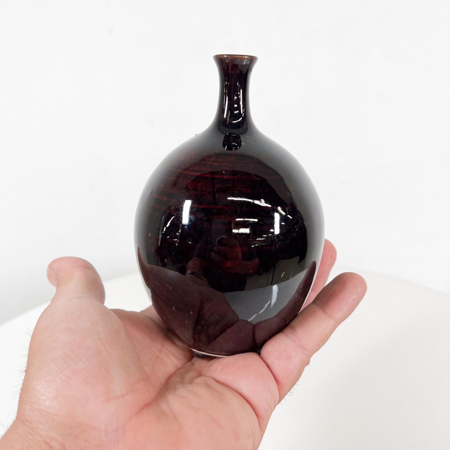  Studio Art Pottery Dark Weed Pot Vase Earle Freeman For Sale 5
