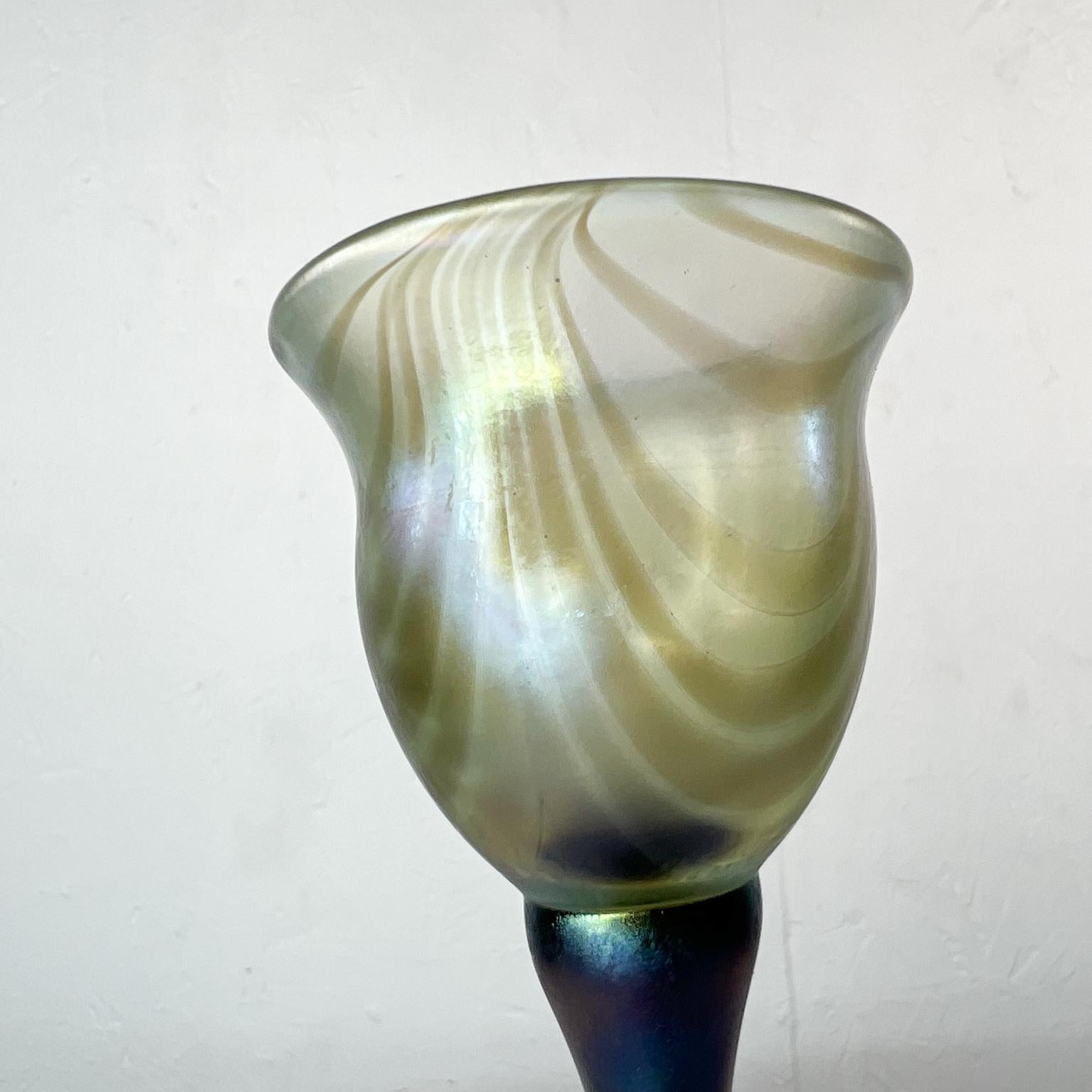 Late 20th Century 1975 Studio Art Glass Tall Stem Handmade by California Artist Norm Thomas