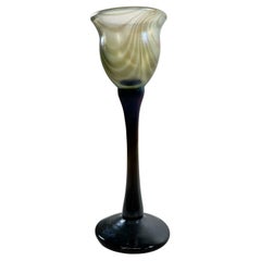 1975 Studio Art Glass Tall Stem Handmade by California Artist Norm Thomas