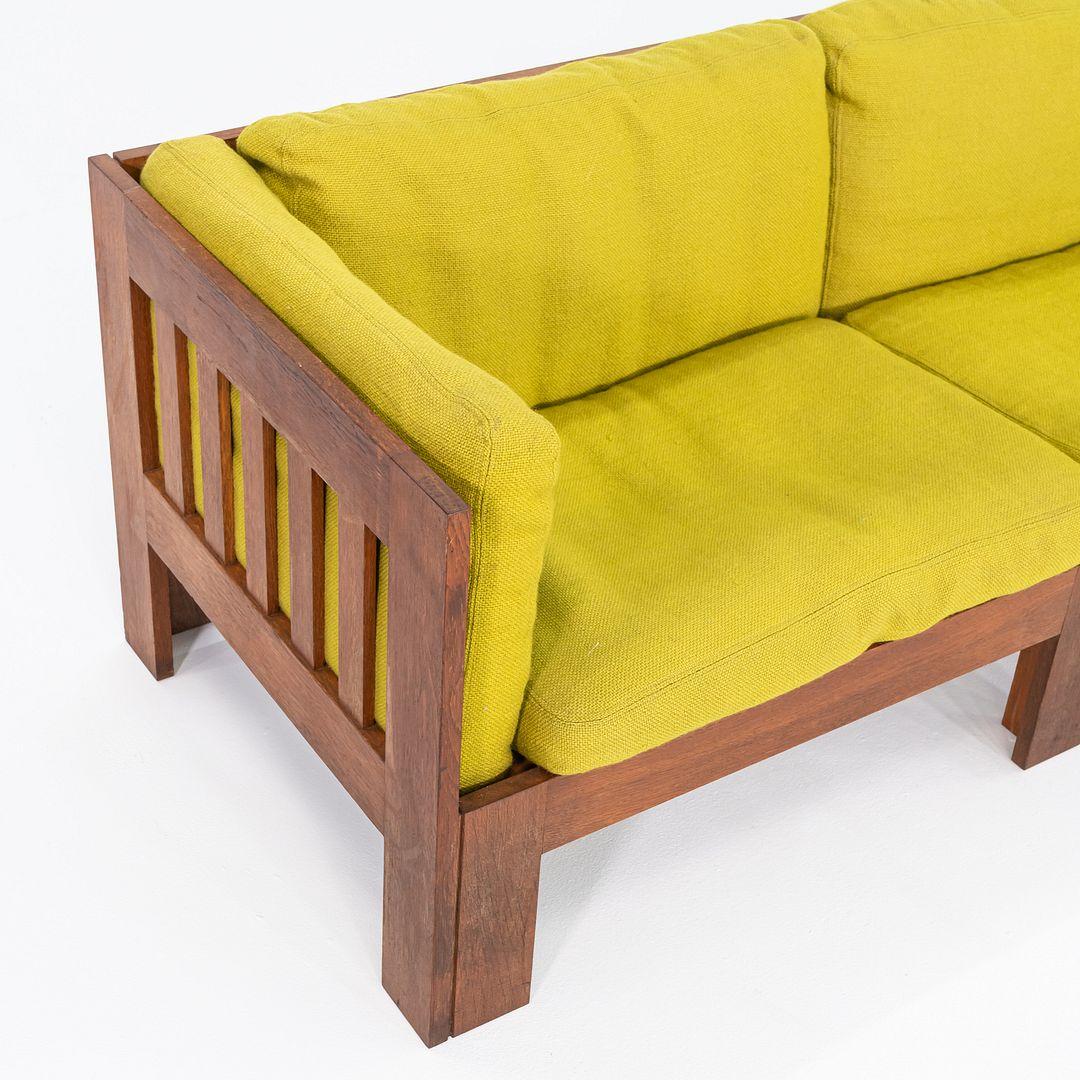 Divano Tage Poulsen 1975 con cuscini in tessuto Greene & Greene per CI Designs in Oak in vendita 3