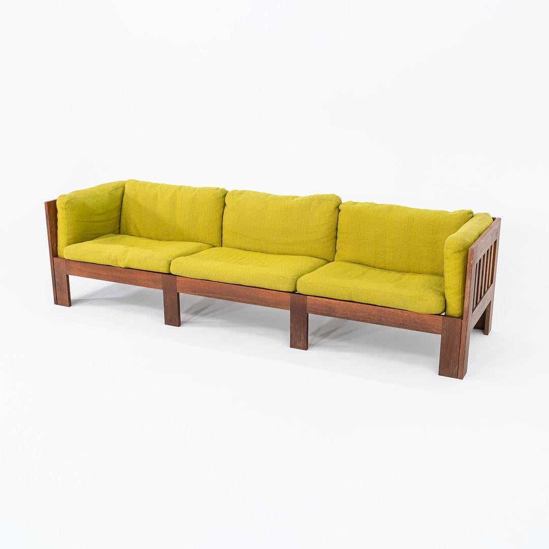 Divano Tage Poulsen 1975 con cuscini in tessuto Greene & Greene per CI Designs in Oak in vendita 1
