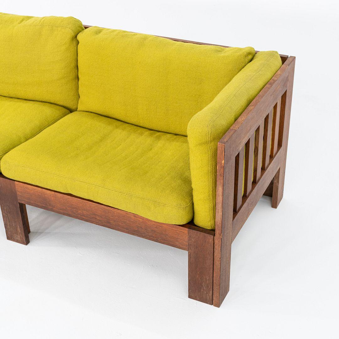 Divano Tage Poulsen 1975 con cuscini in tessuto Greene & Greene per CI Designs in Oak in vendita 2