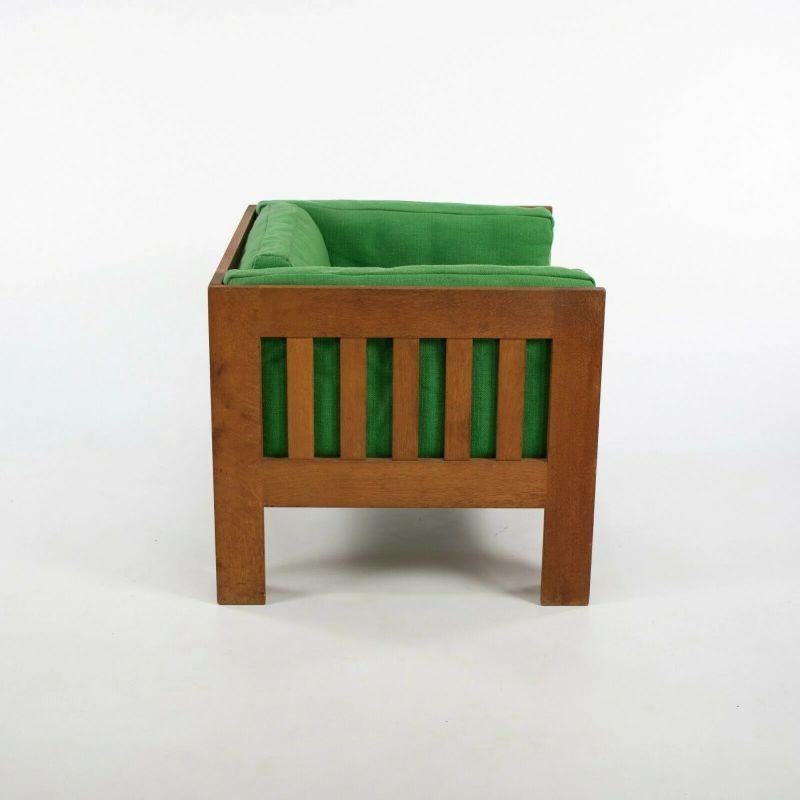American 1975 Tage Poulsen TP63 Lounge Chair by CI Designs in Oak with Green Upholstery For Sale