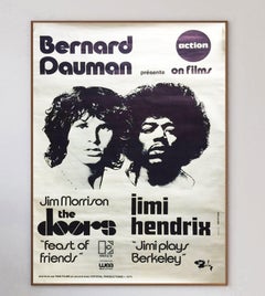 1975 The Doors & Jimi Hendrix, Bernard Dauman Presents Original Vintage Poster