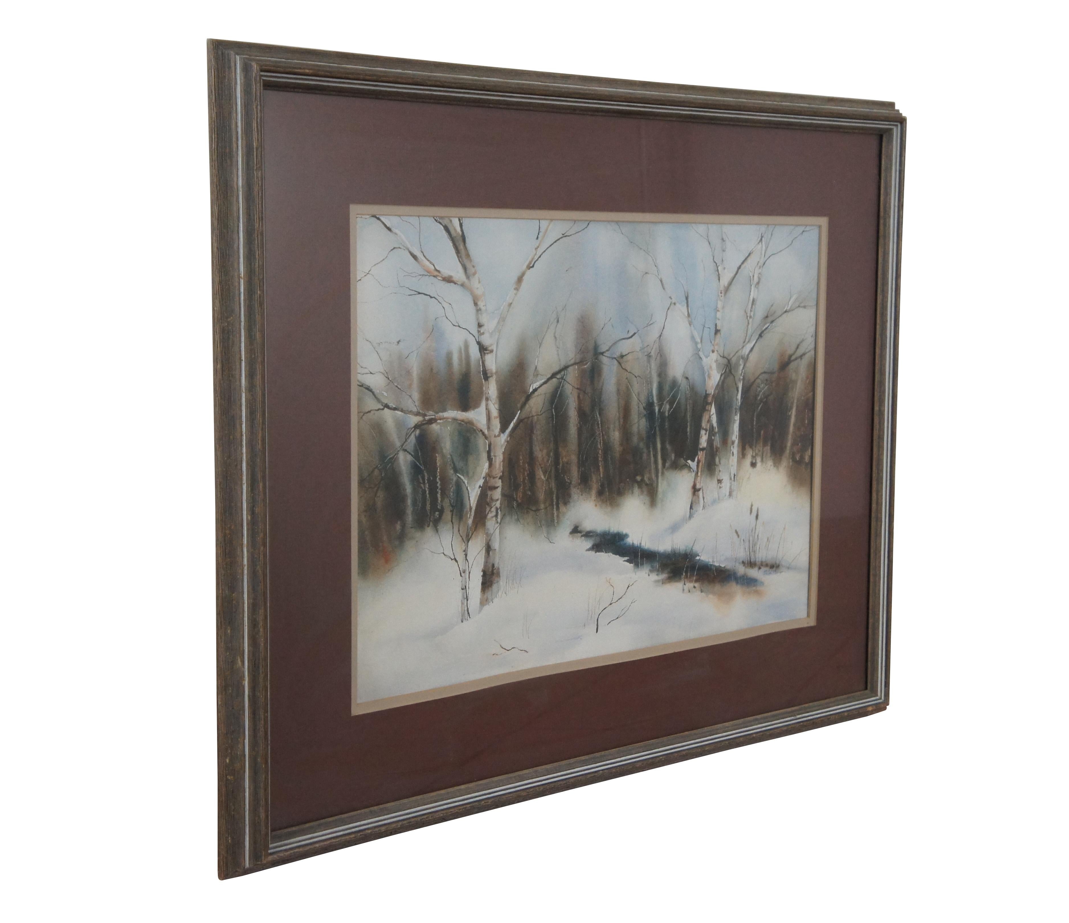 1975 Vintage Watercolor Landscape Painting December Morning by Sean Toomey 27