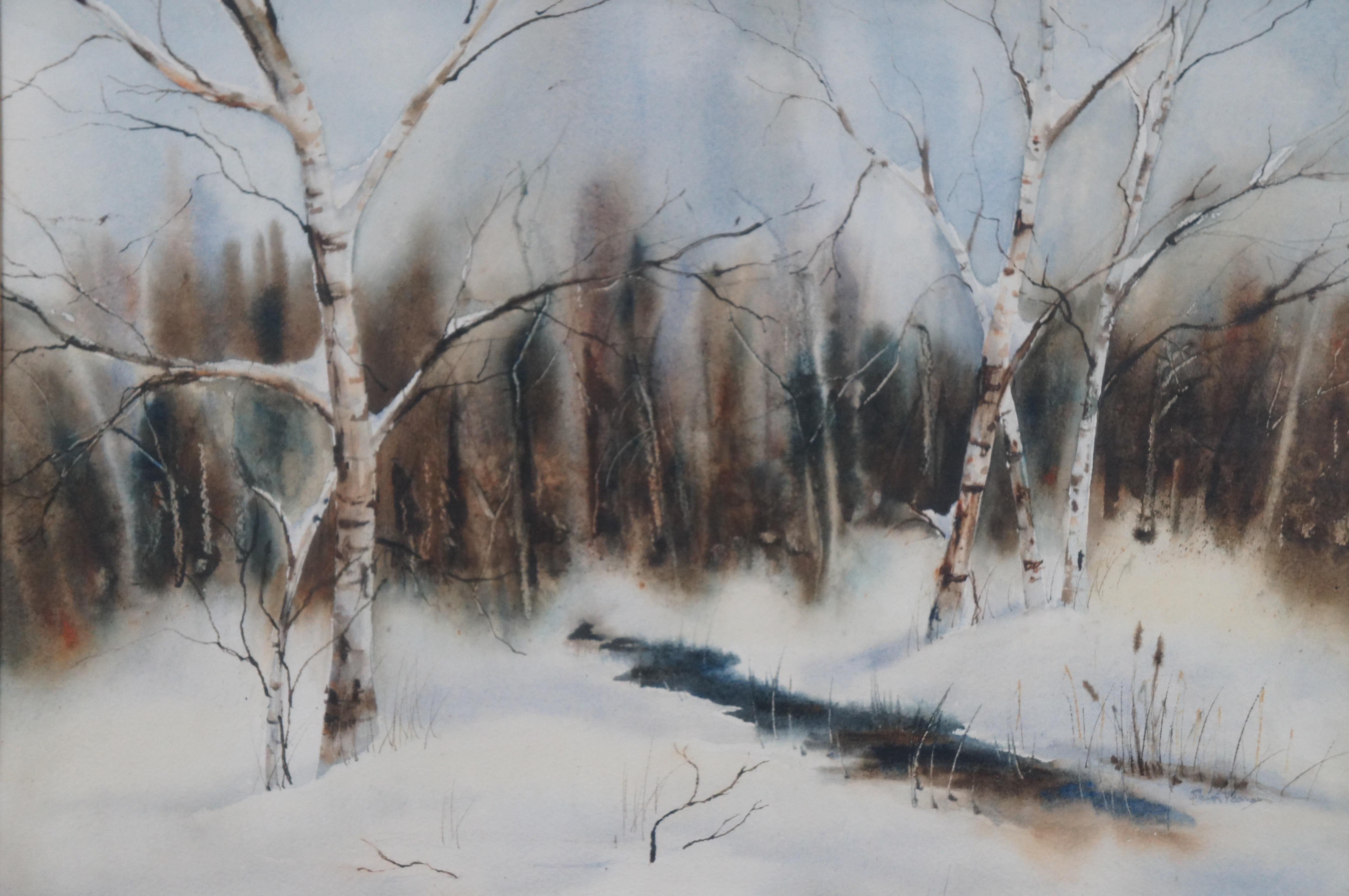 1975 Vintage Watercolor Landscape Painting December Morning by Sean Toomey 27