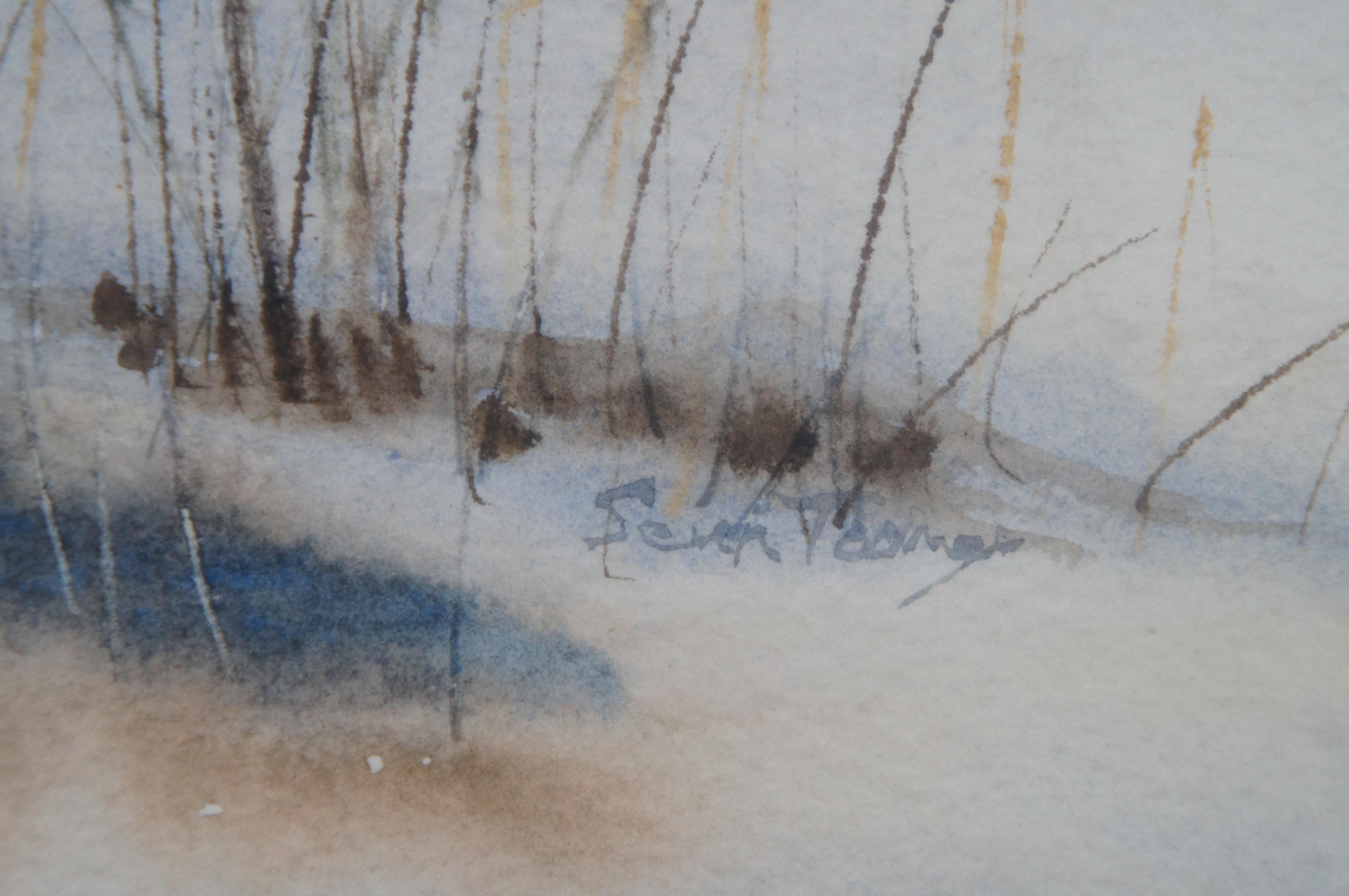 1975 Vintage Watercolor Landscape Painting December Morning by Sean Toomey 27