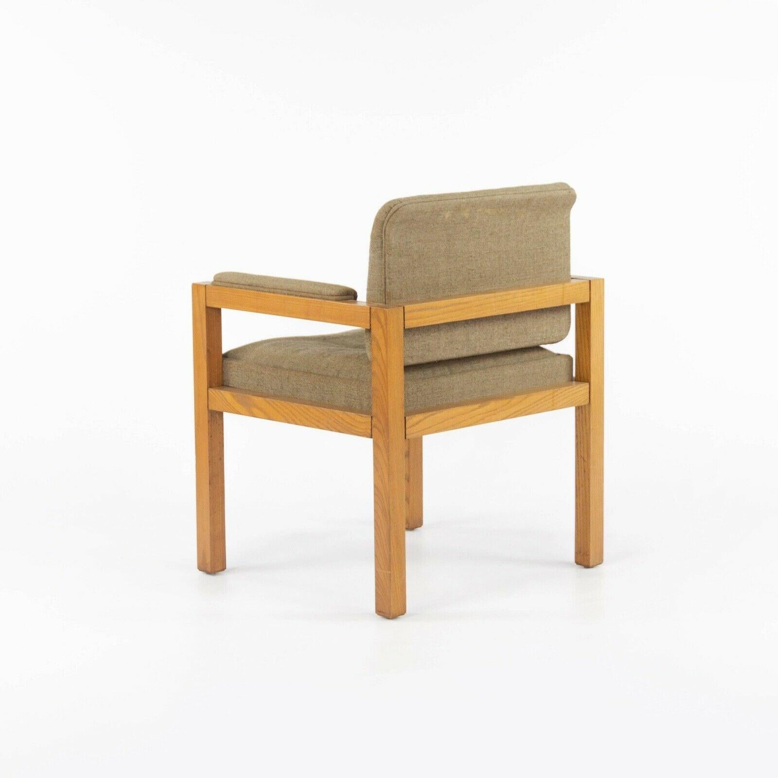 1975 Warren Platner para CI Designs Sillón de comedor de roble y tela marrón oscuro Roble en venta
