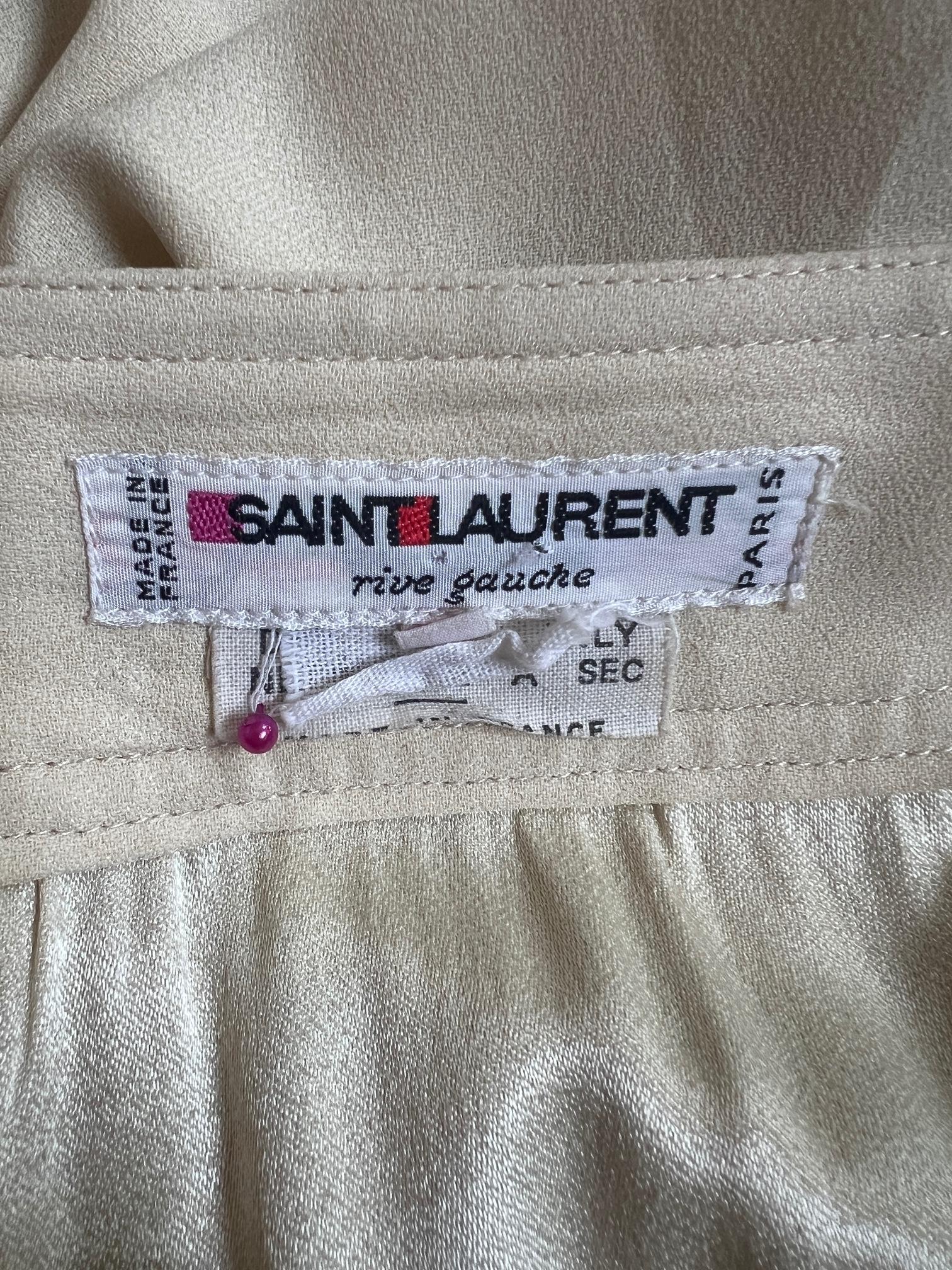 Women's 1975 Yves Saint Laurent Runway Cream Crepe Tunic Dress with Tie Belt For Sale