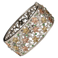 $19750 / Effy Limited Edition / Diamant, Saphir & Tsavorit Armreif / 46 g 14K