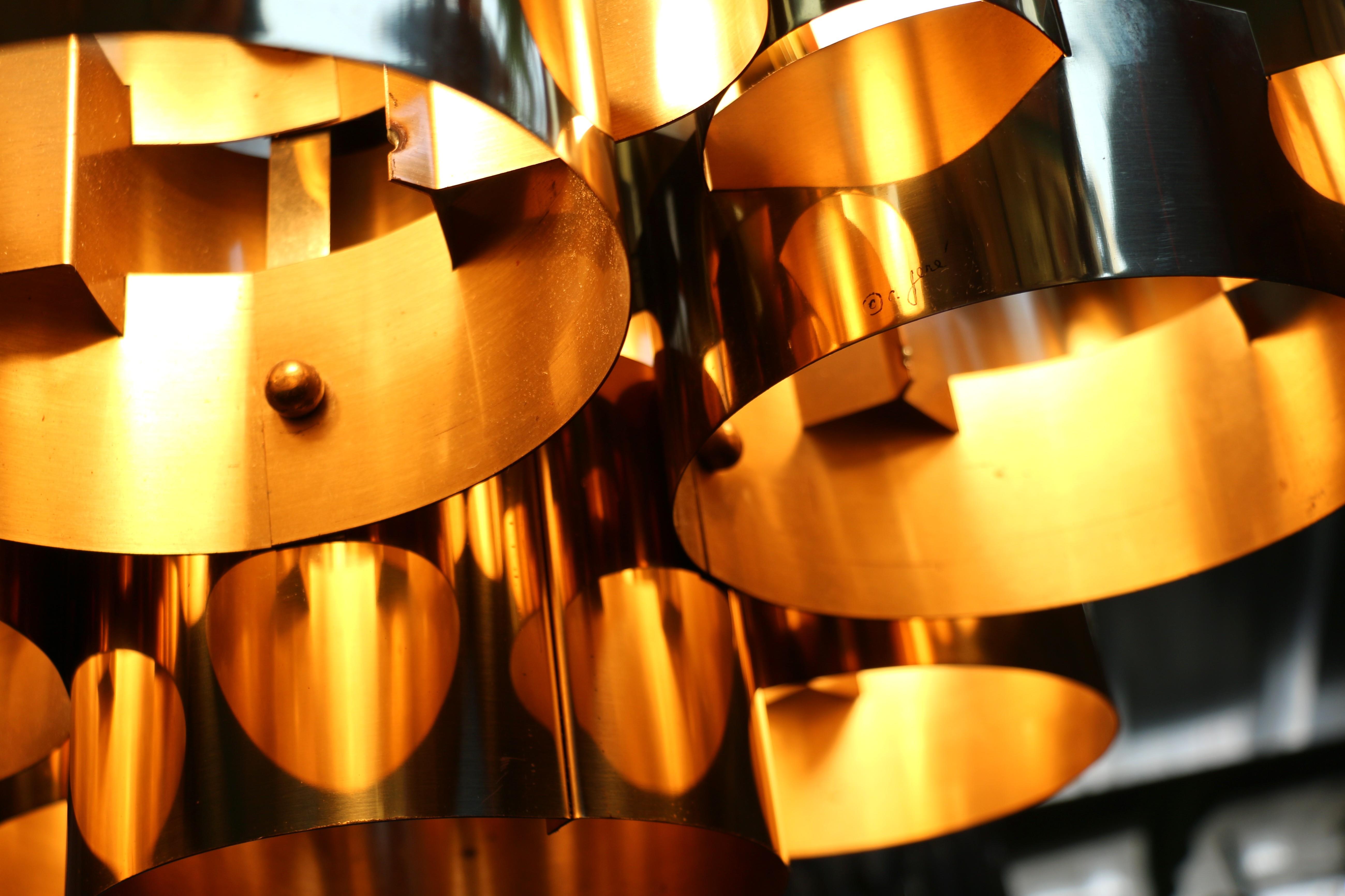 1975s Mid Century Modern Brass Cloud Chandelier by Curtis Jere For Sale 13