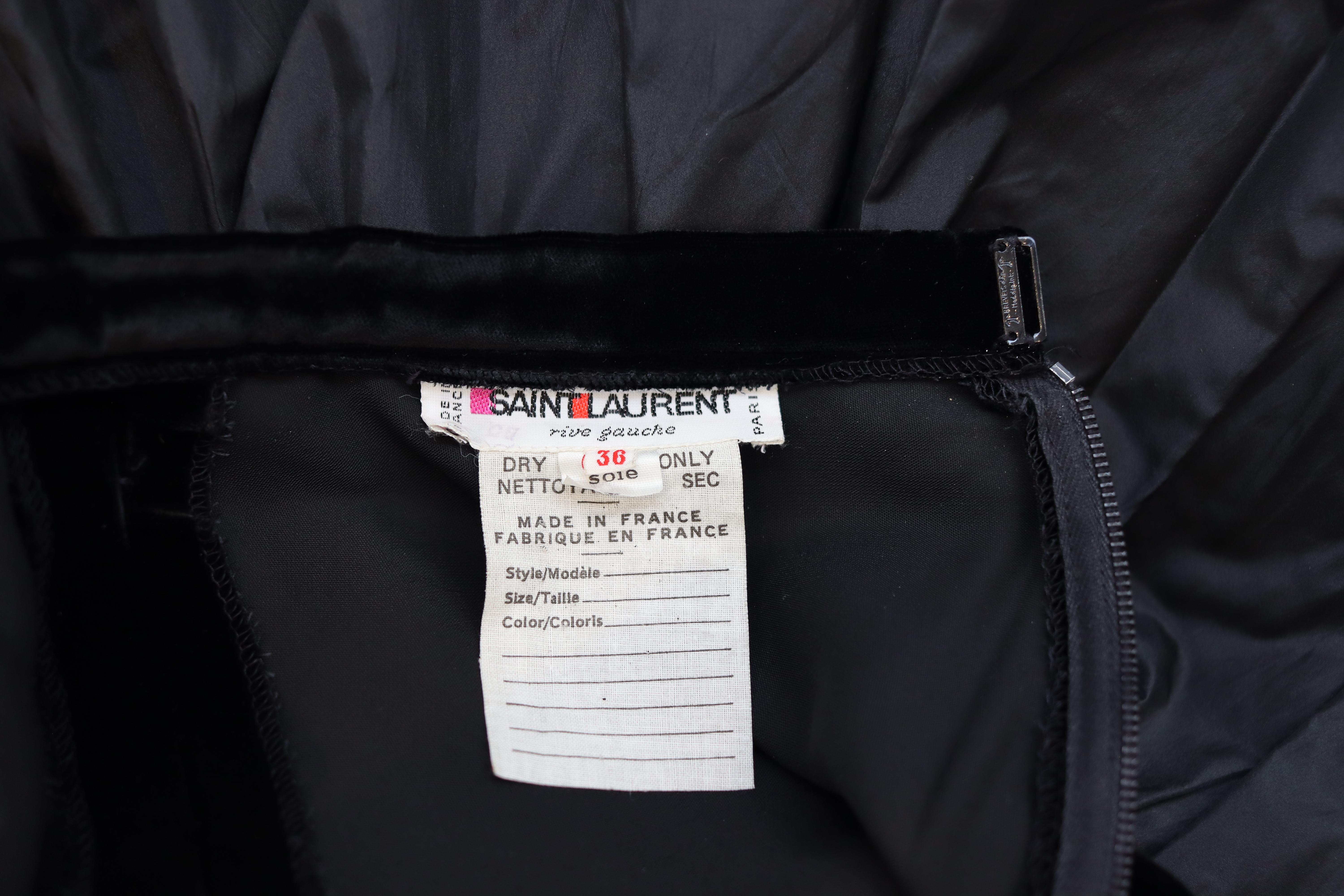 1976-1977 Saint Laurent Black Skirt From The Russian Collection 1
