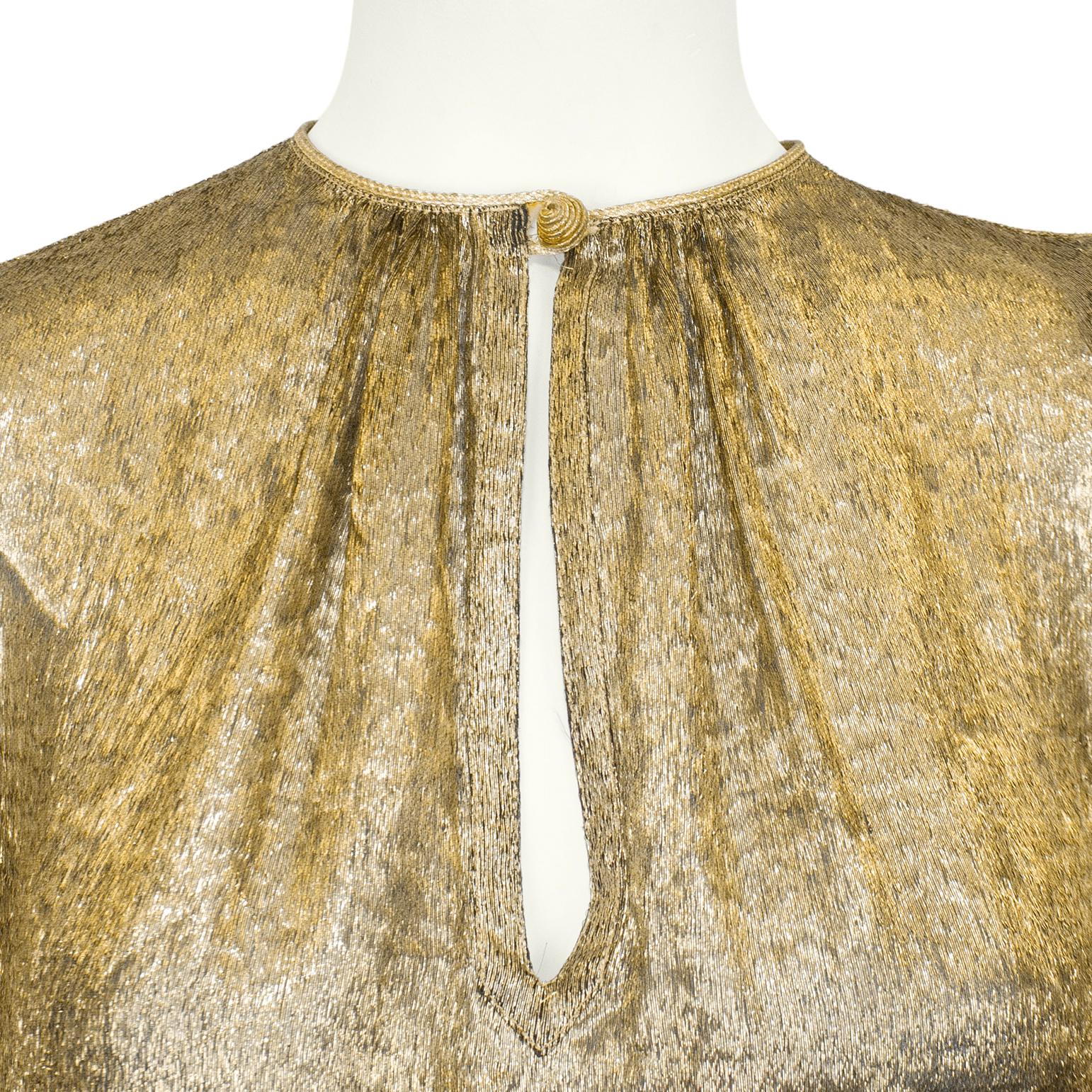 1976/1977 Yves Saint Laurent/YSL Russian Collection Gold Blouse & Skirt Ensemble In Good Condition For Sale In Toronto, Ontario
