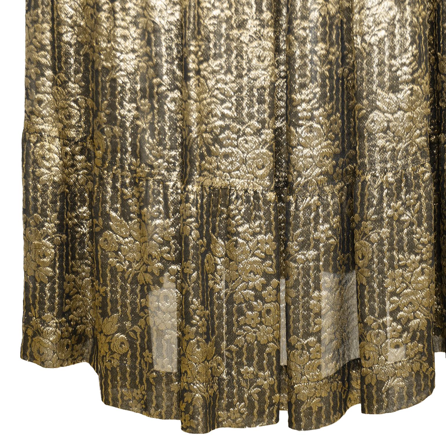 1976/1977 Yves Saint Laurent/YSL Russian Collection Gold Blouse & Skirt Ensemble For Sale 1