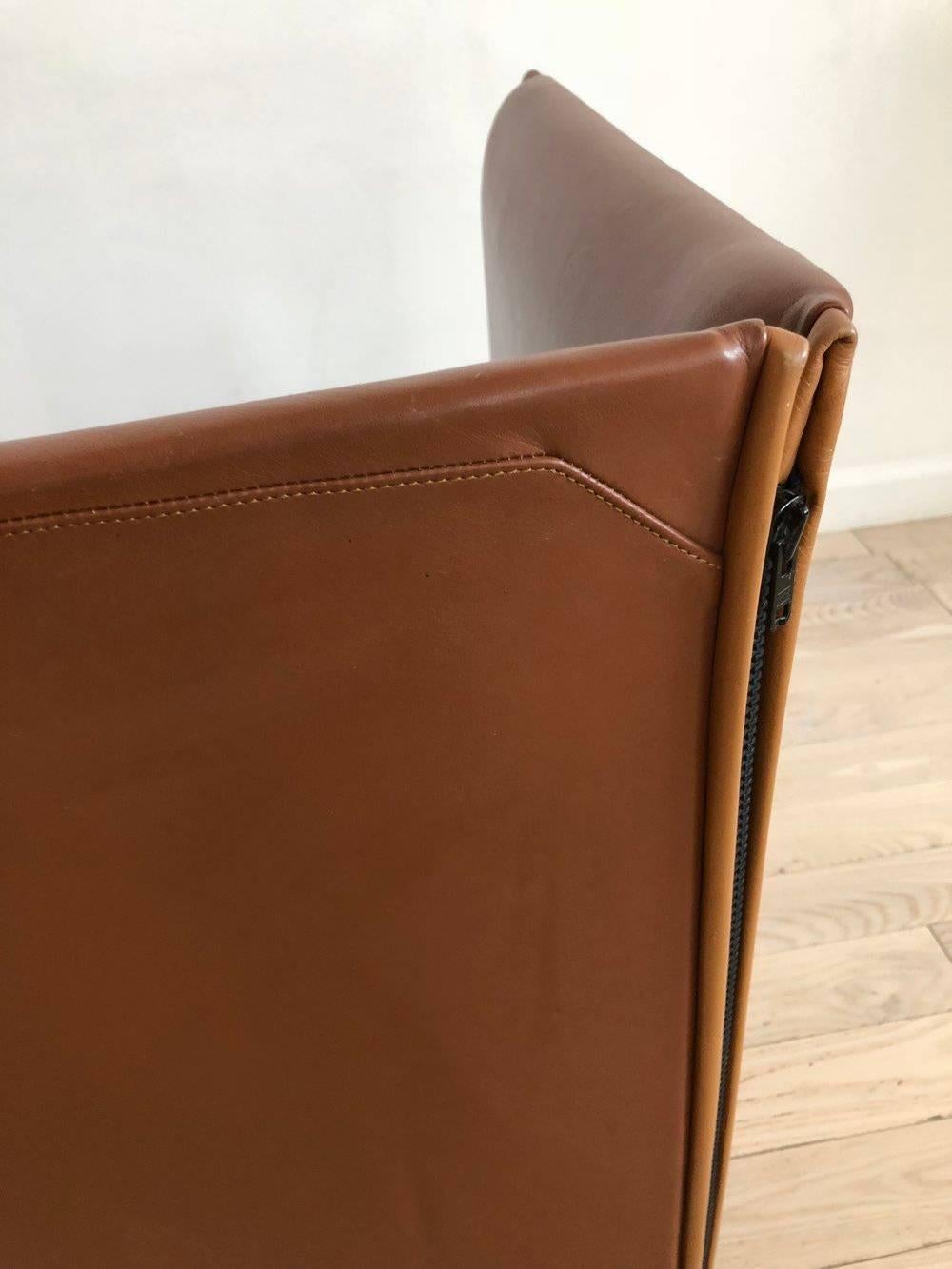 1976 401 Break Chair by Mario Bellini for Cassina, Brown Leather 2