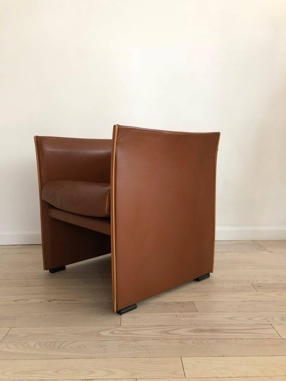 1976 401 Break Chair by Mario Bellini for Cassina, Brown Leather 3