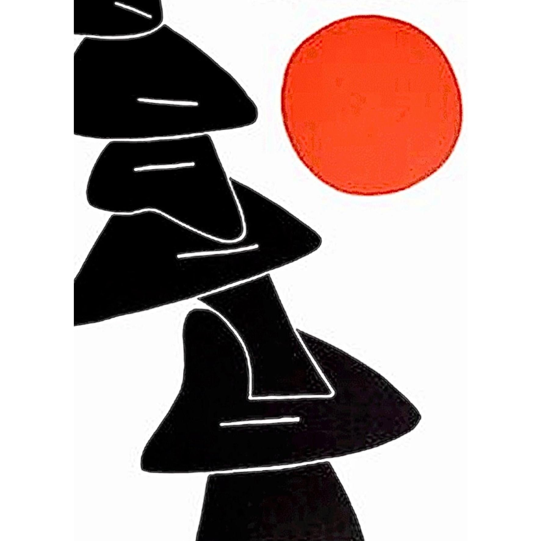 1976 Alexander Calder Ausstellungsplakat Stabile Noir Et Soleil Rouge

Kühnes, dynamisches Plakat zur Ausstellung von Alexander Calder, produziert von der Galerie Maeght für die Winterausstellung in der Rue De Teheran, Winter 1976

Die