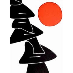 1976 Alexander Calder Exhibition Poster Stabile Noir Et Soleil Rouge