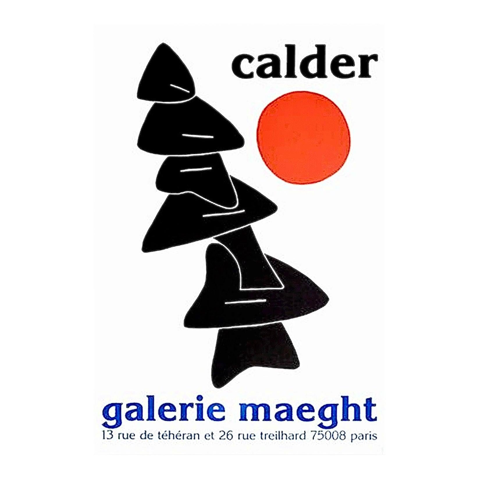 1976 Alexander Calder Ausstellungsplakat Stabile Noir Et Soleil Rouge im Zustand „Gut“ im Angebot in St.Petersburg, FL