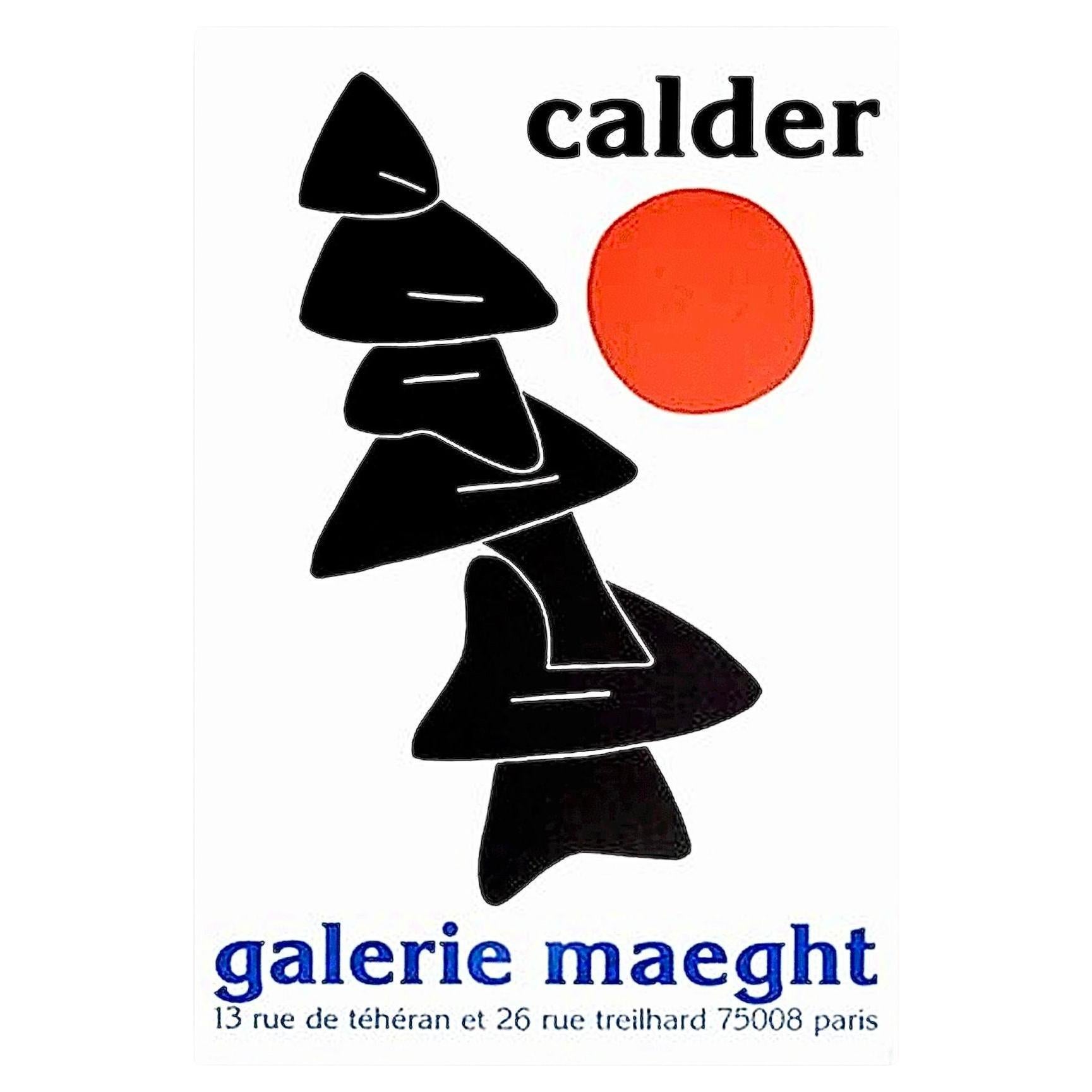 1976 Alexander Calder Exhibition Poster Stabile Noir Et Soleil Rouge