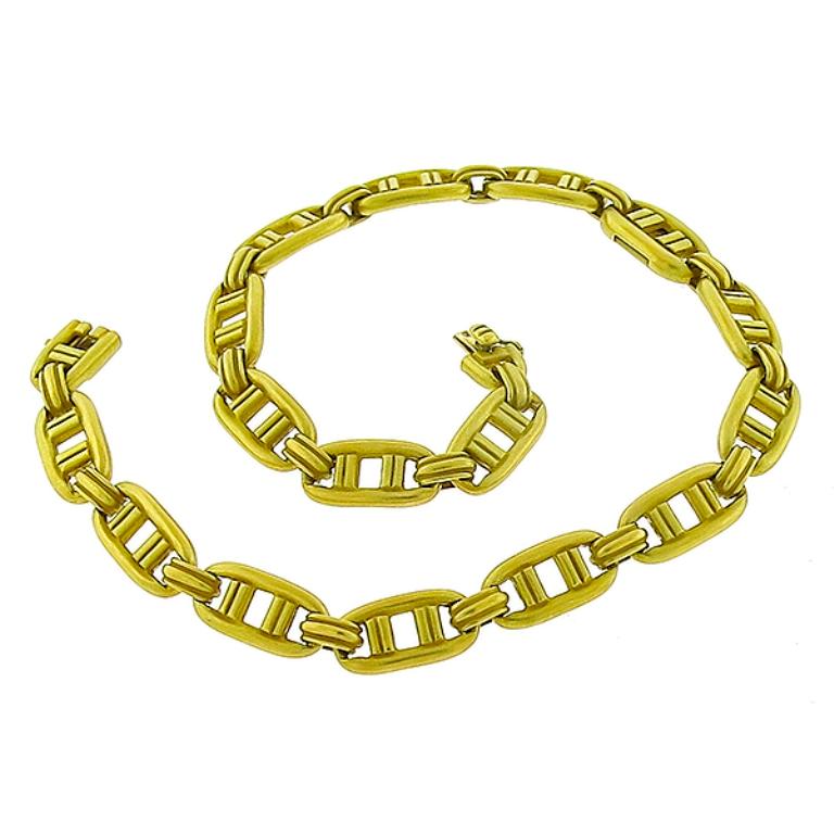 1976 Barry Kieselstein Cord 18 Karat Yellow Gold Link Necklace In New Condition In New York, NY