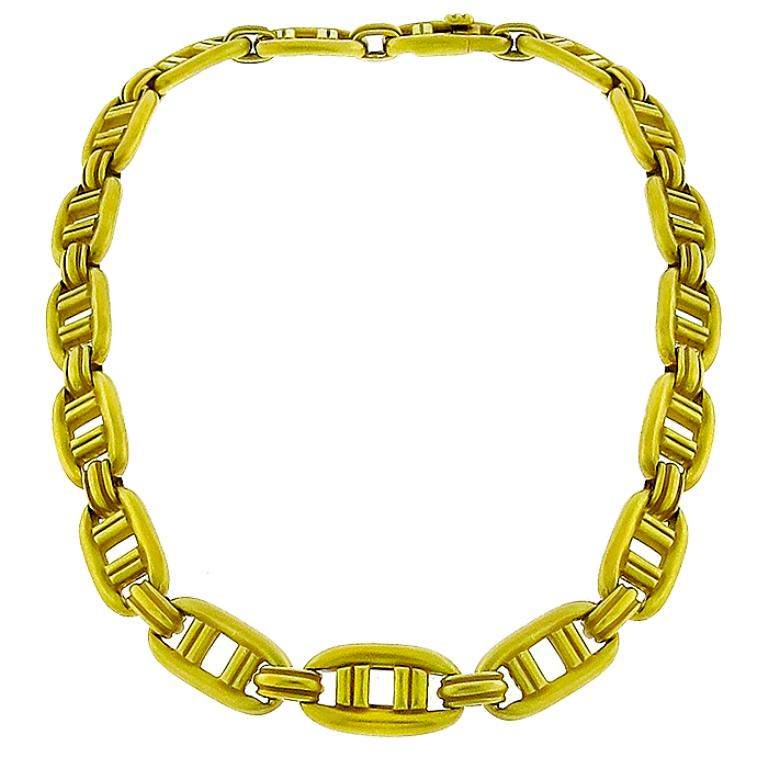 1976 Barry Kieselstein Cord 18 Karat Yellow Gold Link Necklace