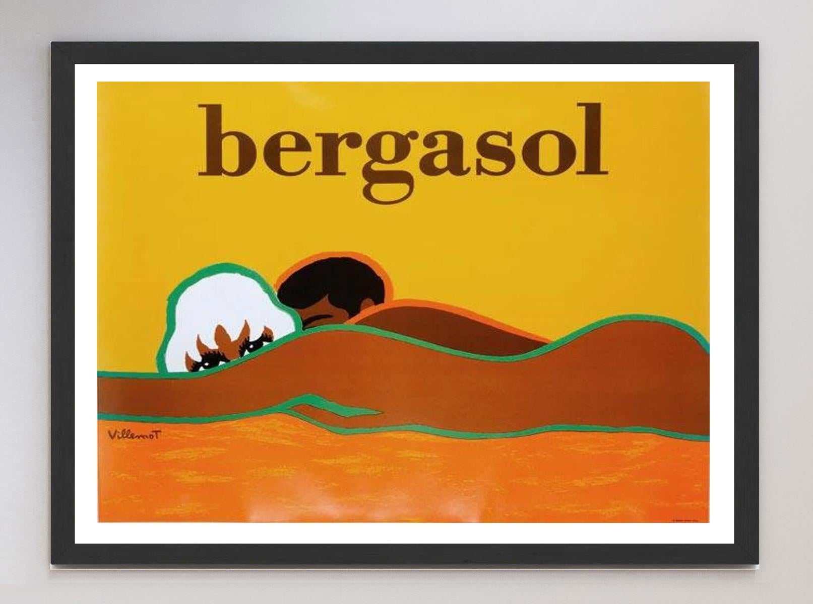 Fin du 20e siècle Affiche vintage d'origine Bergasol de 1976 en vente