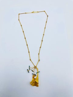 1976 Bjorn Weckstrom Finland "Spring of Meriba" Yellow Gold Necklace 14k