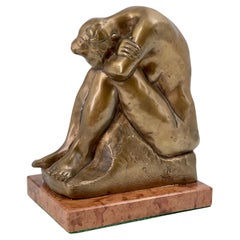 1976 Bronze Sculpture of Nude Woman, by Lajos Cseri