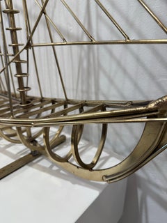 1976 Curtis Jeré Brass Schooner/ Sailboat Sculpture