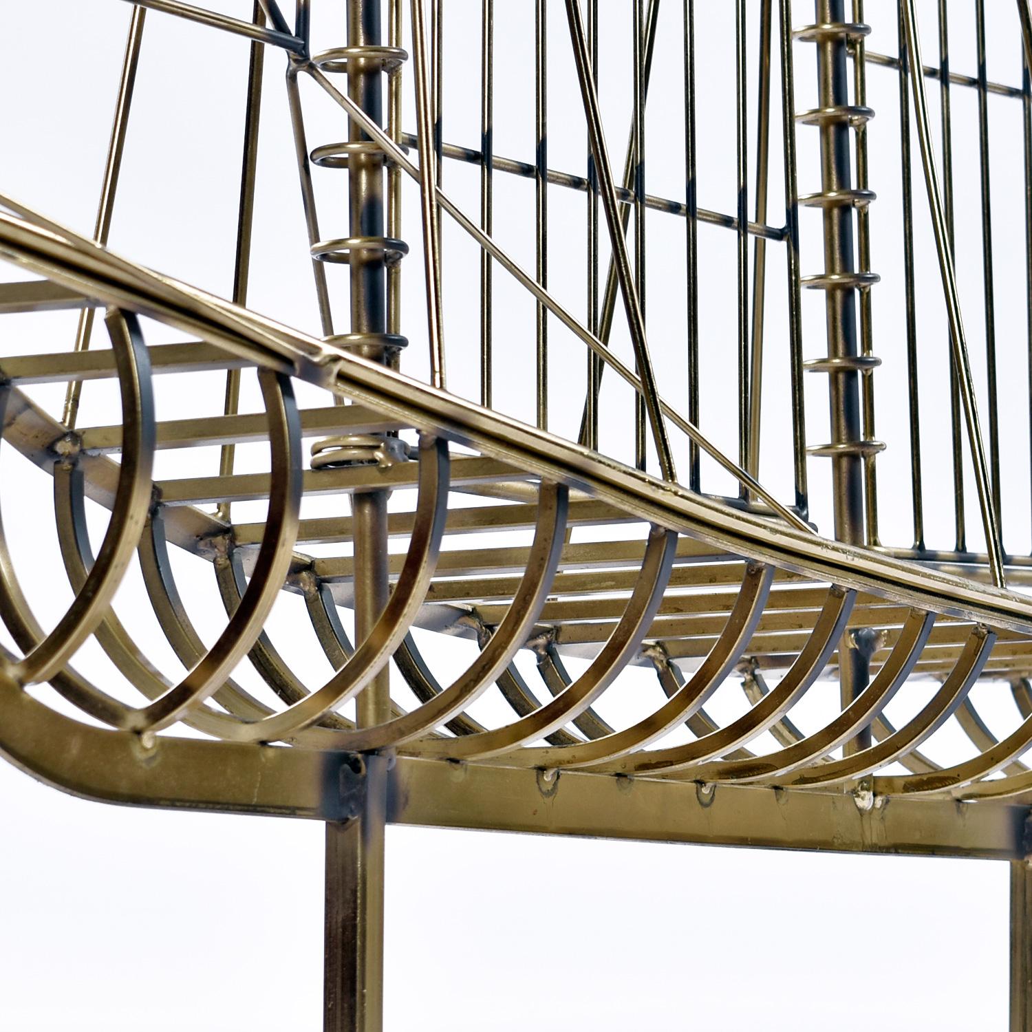 1976 Curtis Jere Brass Wire Galleon Ship Sailboat Metal Sculpture Art 3