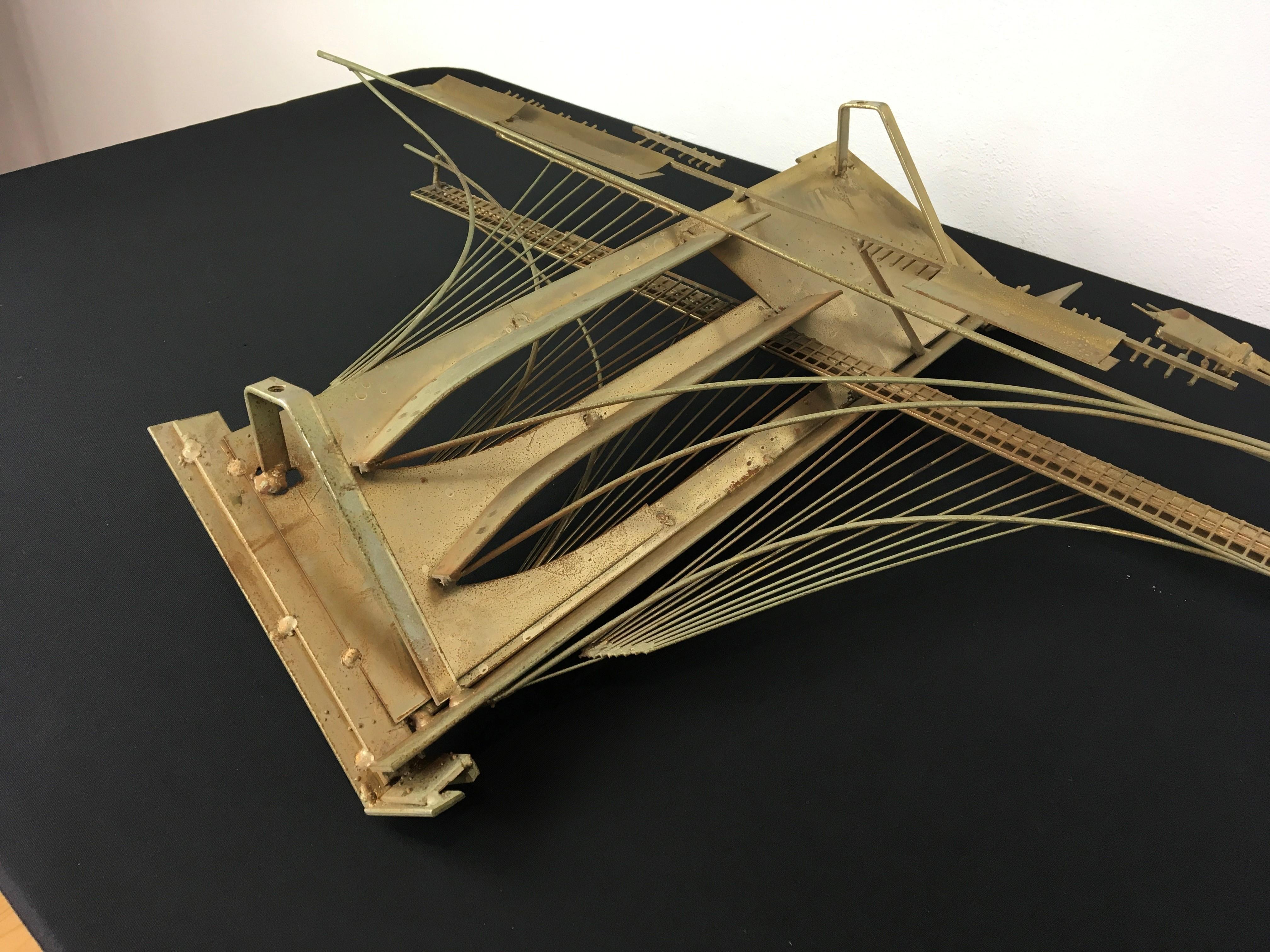 1976 Curtis Jere Brooklyn Bridge Brass Wall Sculpture 6