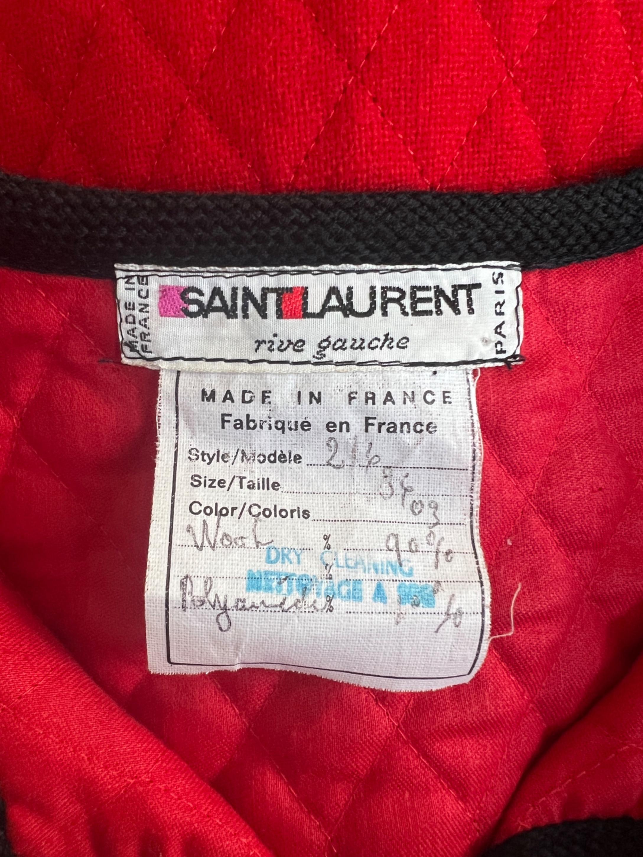 1976 Documented Yves Saint Laurent Ballet Russes Quilted Red Gilet For Sale 1