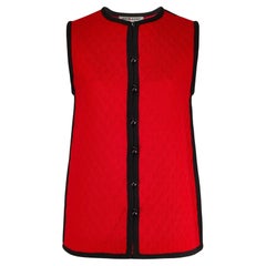 1976 Documented Yves Saint Laurent Ballet Russes Quilted Red Gilet