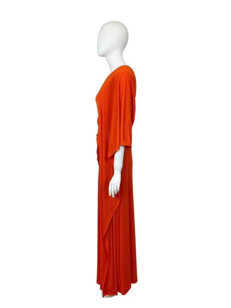 1976 Halston Red One Shoulder Gown  For Sale 1