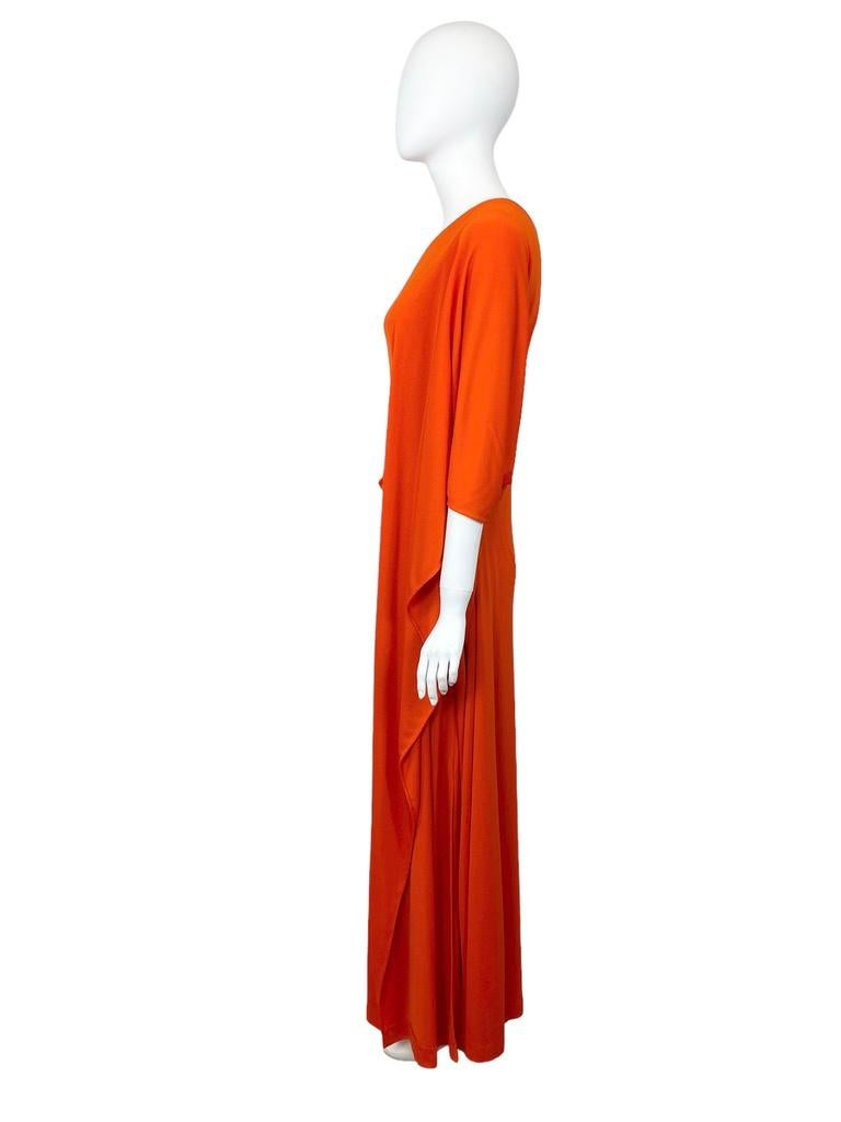 1976 Halston Red One Shoulder Gown  For Sale 3