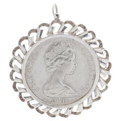 1976 Isle Of You Silver Proof Crown pendentif 