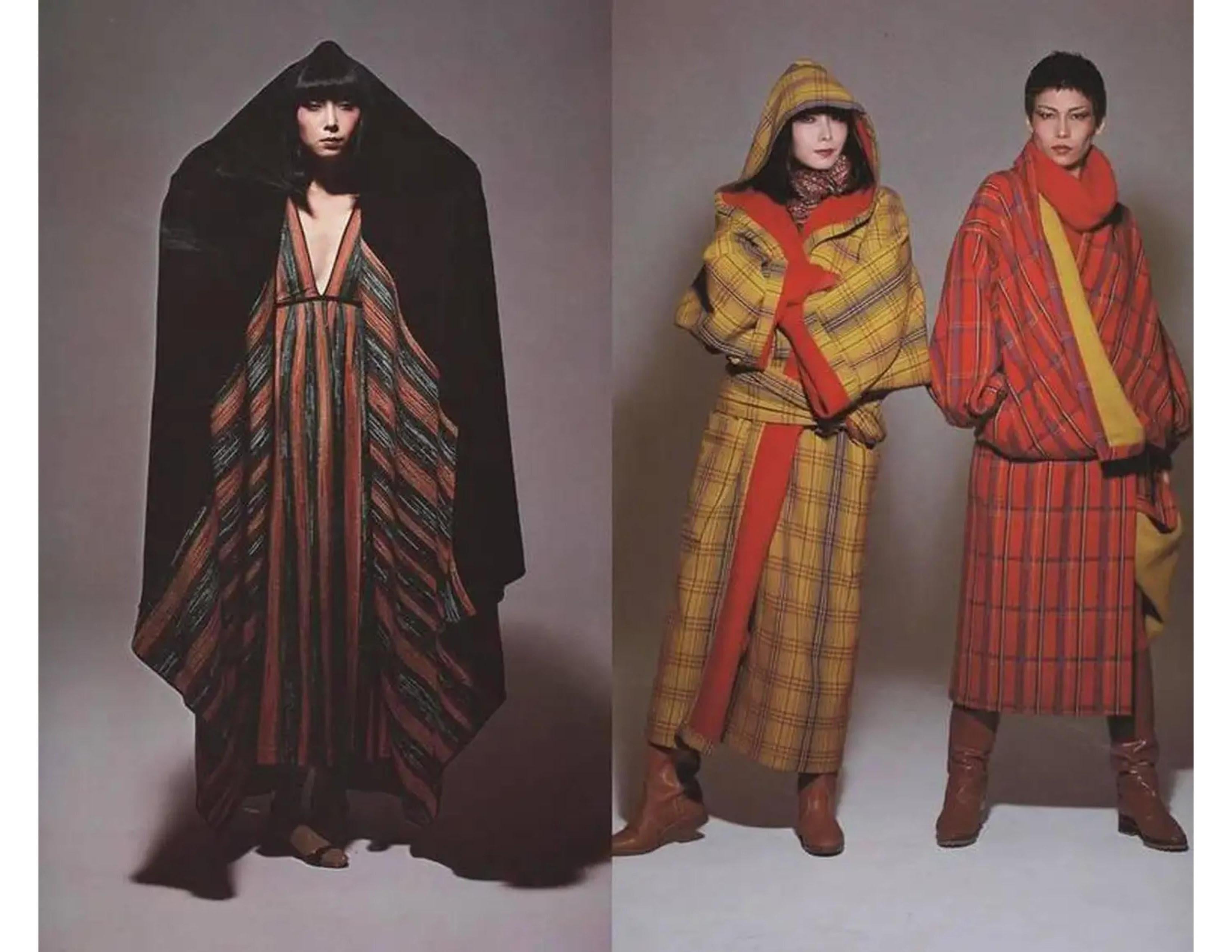 1976 ISSEY MIYAKE documented space dyed striped robe coat For Sale 7