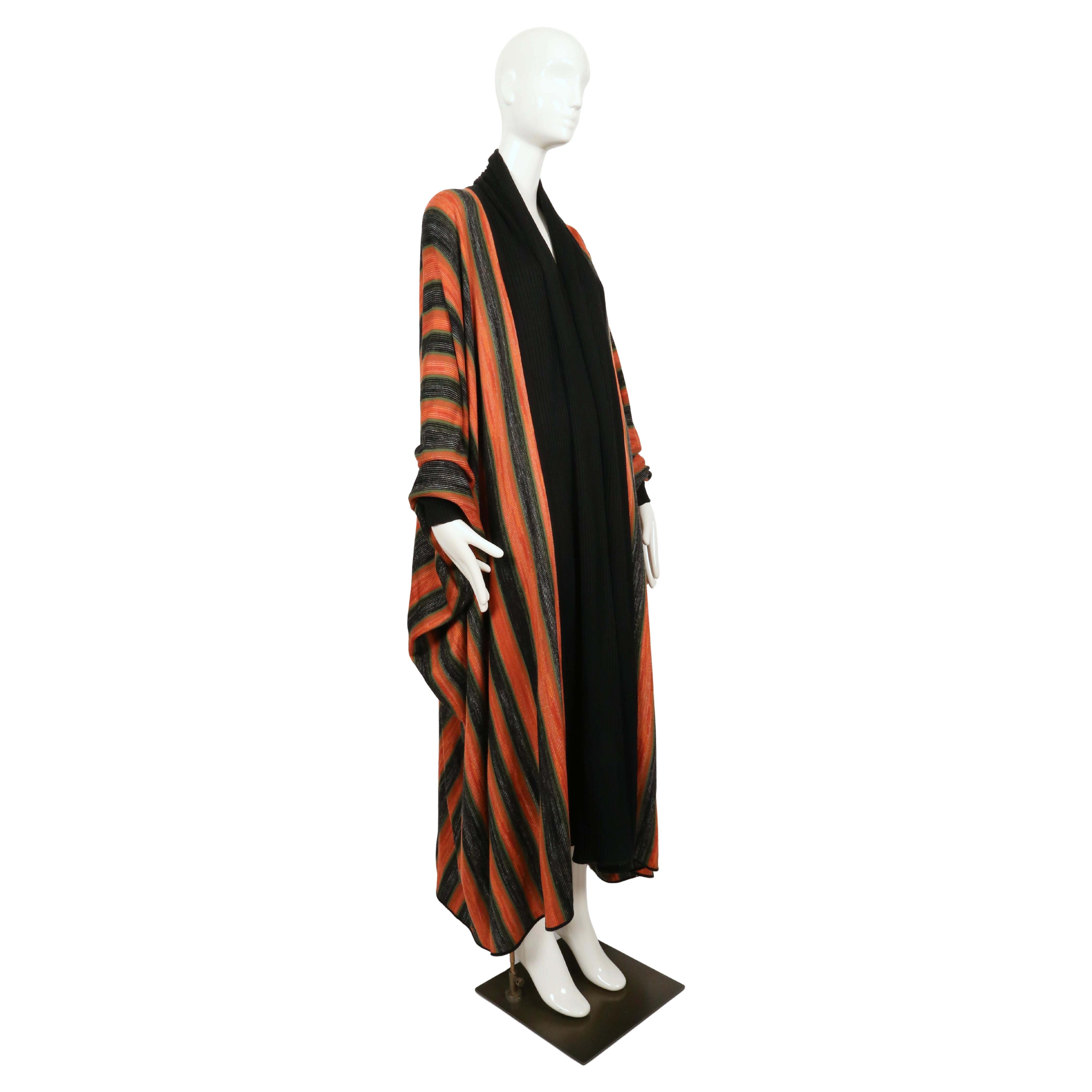 1976 ISSEY MIYAKE documented space dyed striped robe coat In Good Condition For Sale In San Fransisco, CA