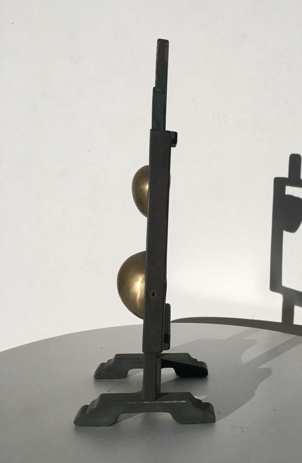 1976 Italy Bronze Abstract Sculpture by Vanni Viviani Easel with Two Half Apples For Sale 2