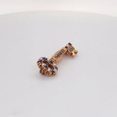 1976 Kappa Kappa Gamma Vintage Sorority Key Pin w Genuine Pearls & Sapphires