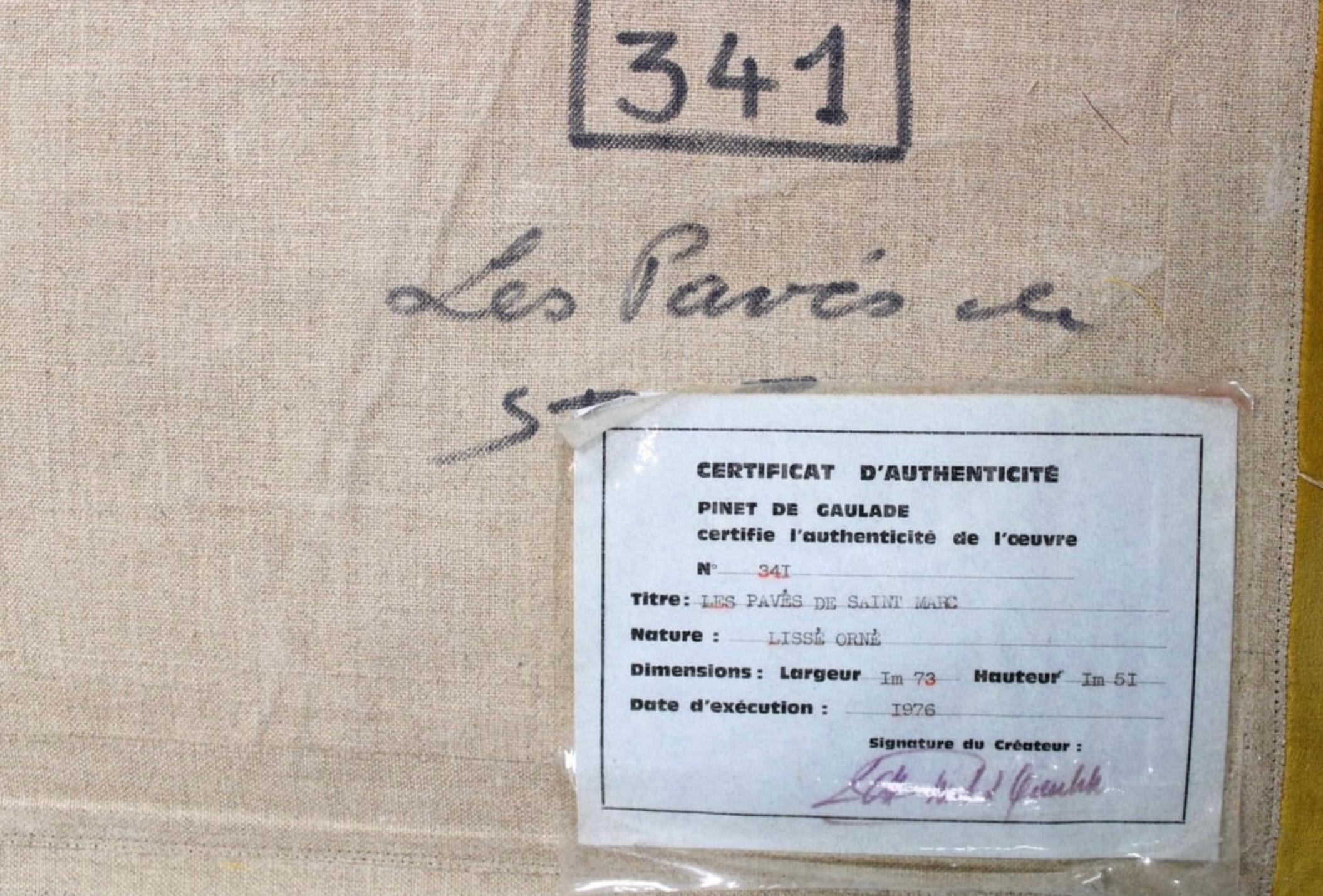 1976 Saint Louis Charles Pinet De Gaulade Tapisserie Les Paves de Saint Marc en vente 6