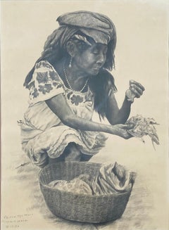 1976 Mexican Ricardo H. Salazar Pencil Drawing/Paper, Hidalgo, MX