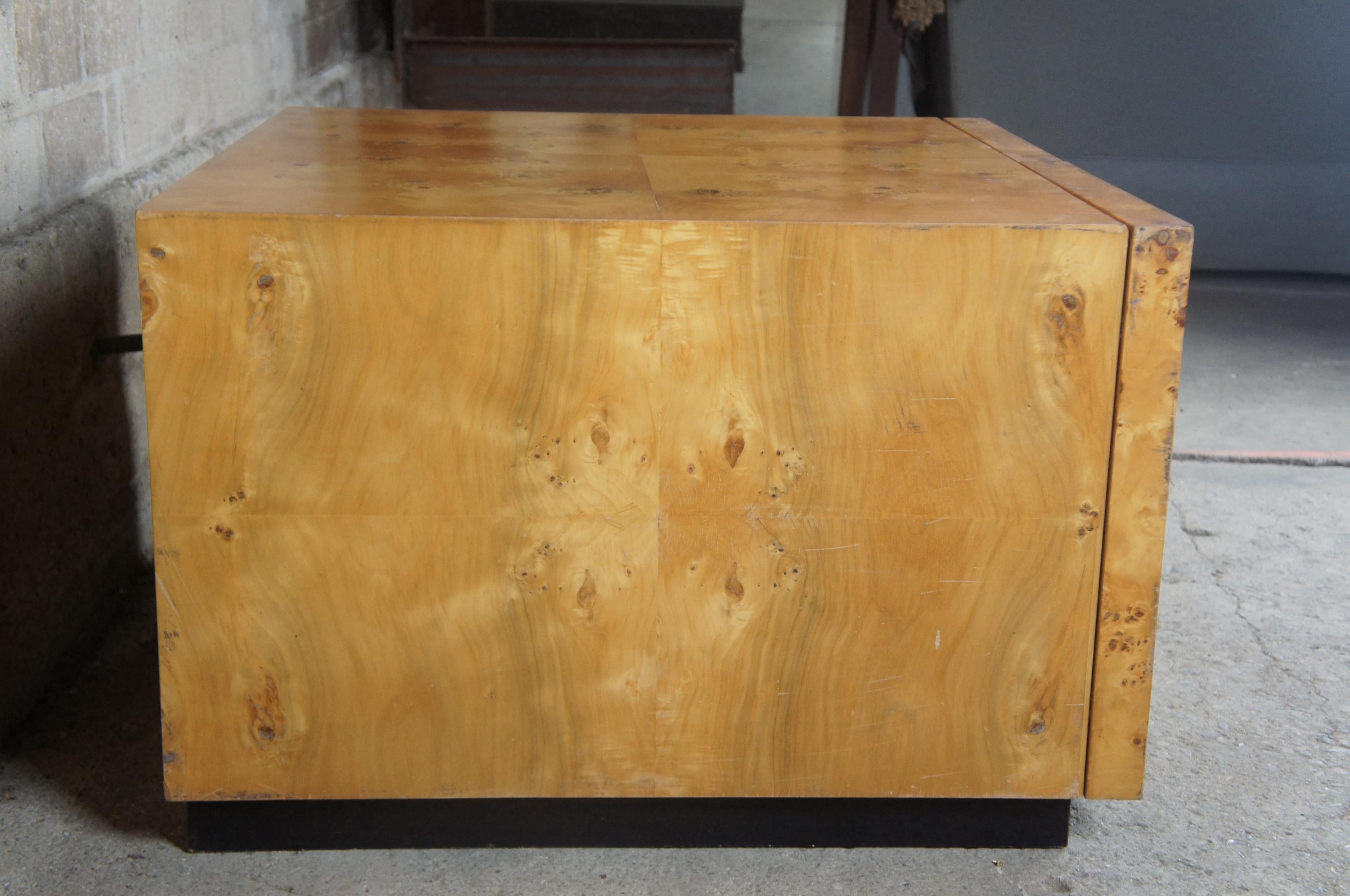 Arthur Umanoff Mid-Century Modern Olive Wood Burled Accent Cabinet Table 1