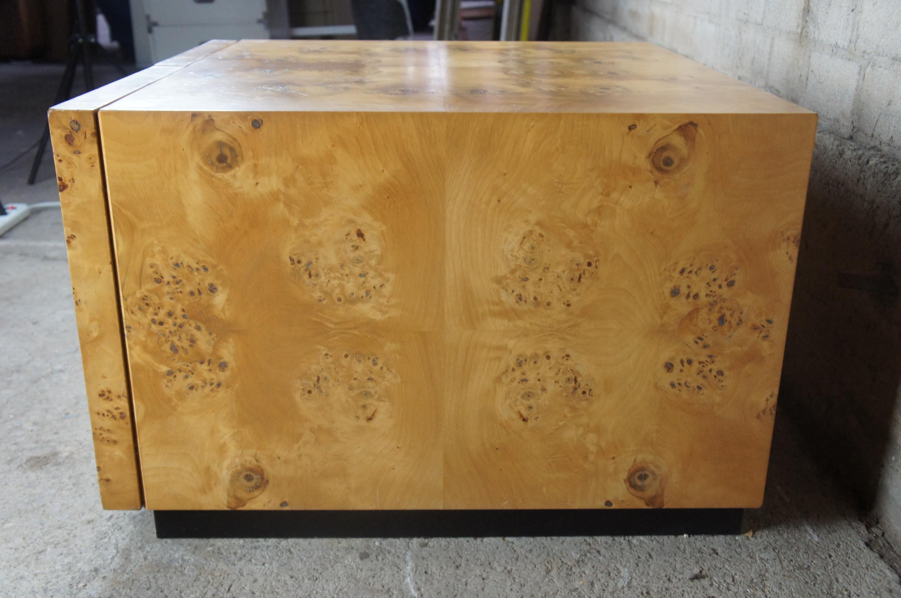 Arthur Umanoff Mid-Century Modern Olive Wood Burled Accent Cabinet Table 2