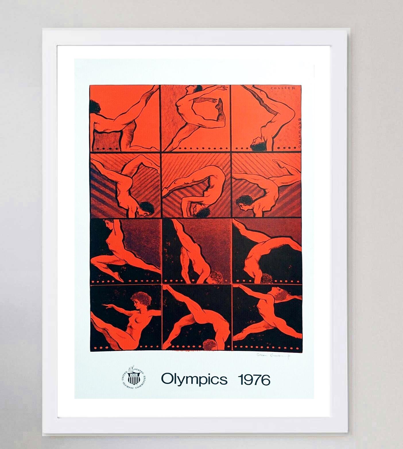 Affiche vintage originale des Jeux olympiques de Montréal de 1976 - Colleen Browning Bon état - En vente à Winchester, GB