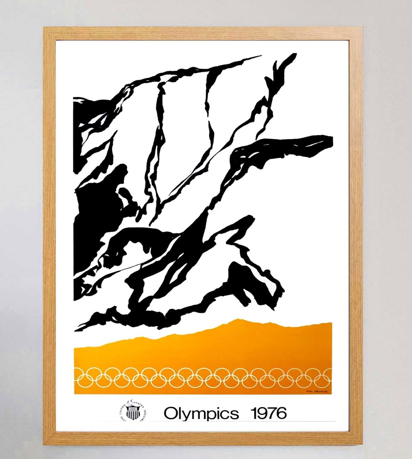 American artist Tom George was one of several artist commissioned to create fine art posters in promotion of the 1976 Montreal Summer Olympic Games. The games, the first and only Summer games to be held in Canada, was won by the Soviet Union, with